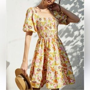 Shen floral babydoll mini dress